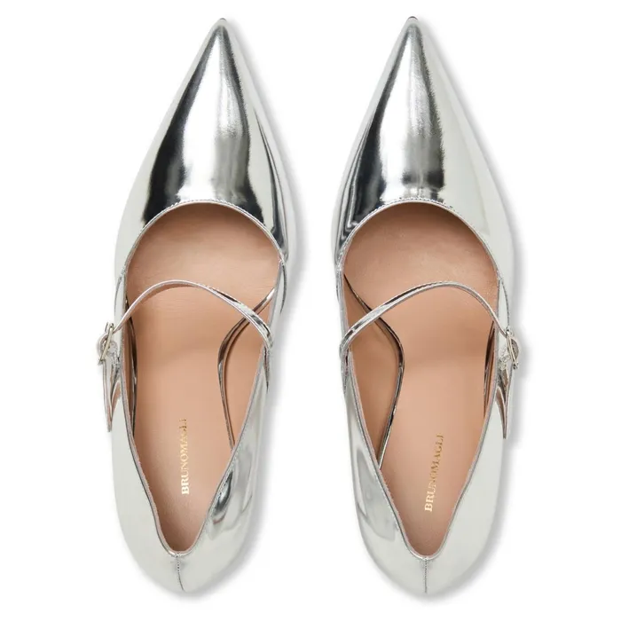 Bruno Magli Prima Pump Silver Metallic Women Heels