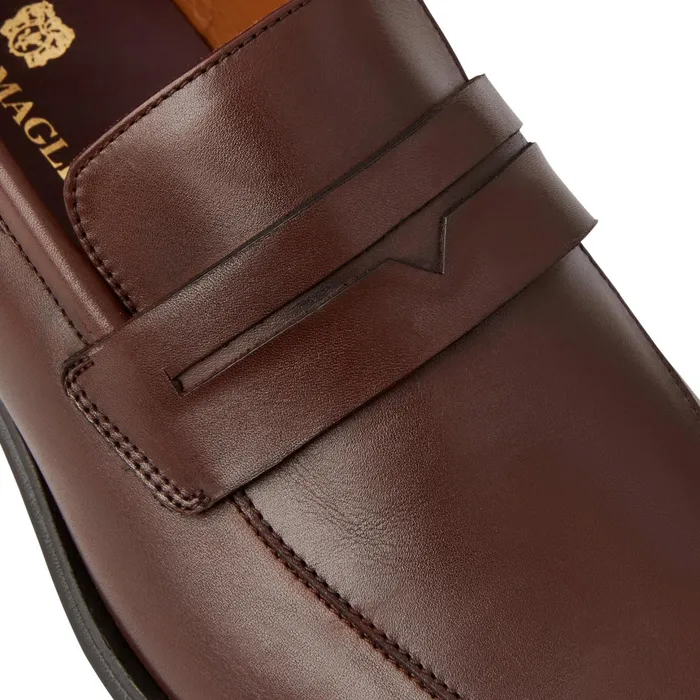 Bruno Magli Raging Leather Penny Loafer Cognac Men Loafers and Slipons