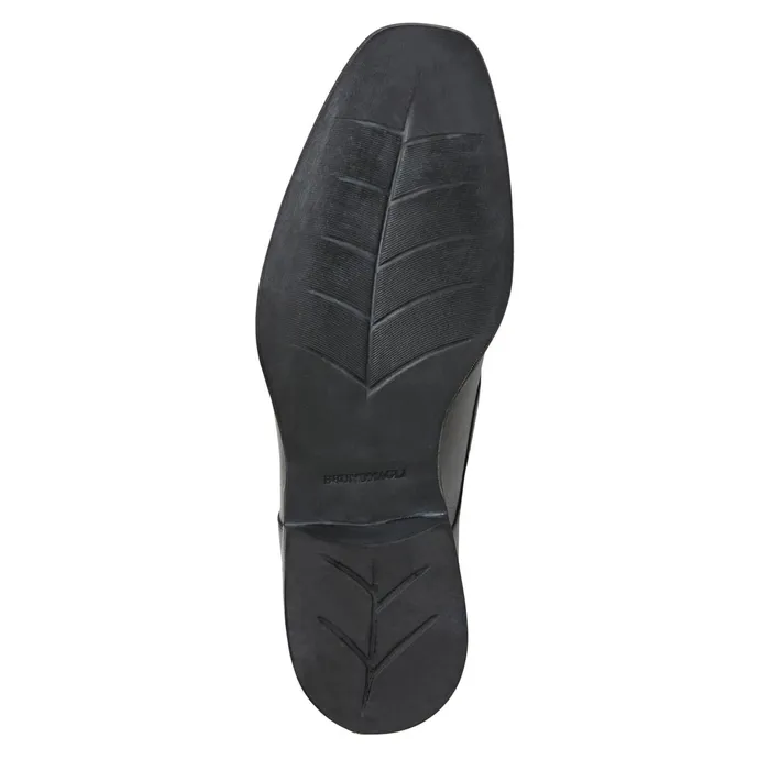 Bruno Magli Raging Leather Slipon 8211 Black Leather Men Dress Shoes