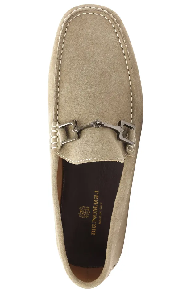 Bruno Magli Xander Suede Driving Moccasin 8211 Taupe Men Casual Shoes