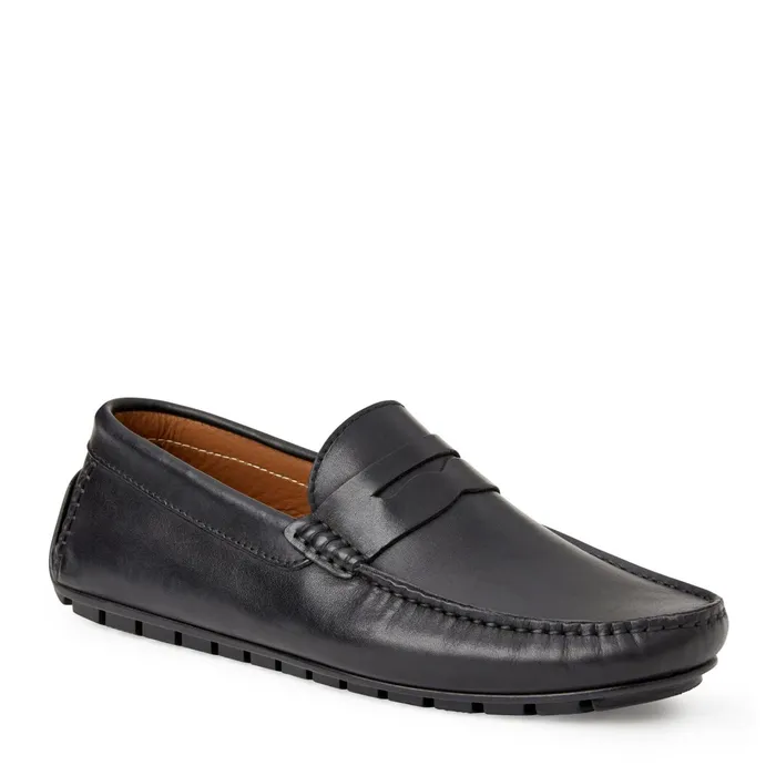 Bruno Magli Xane Casual Leather Driving MoccassinBlack Men Loafers and Slipons
