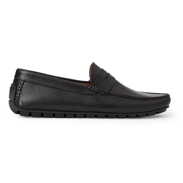 Bruno Magli Xane Casual Leather Driving MoccassinBlack Men Loafers and Slipons