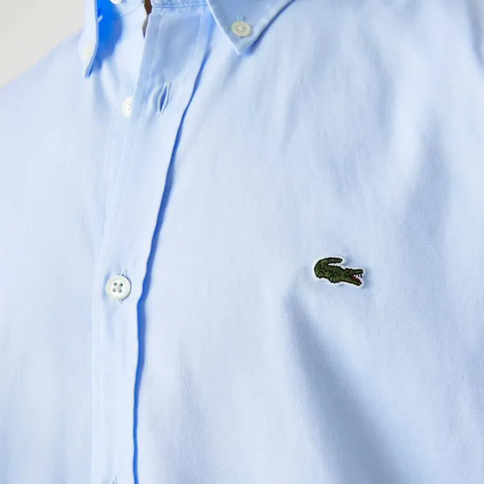 Button Down Shirts Men Lacoste Men039s Regular Fit Premium Cotton Shirt Pastel Blue Hbp