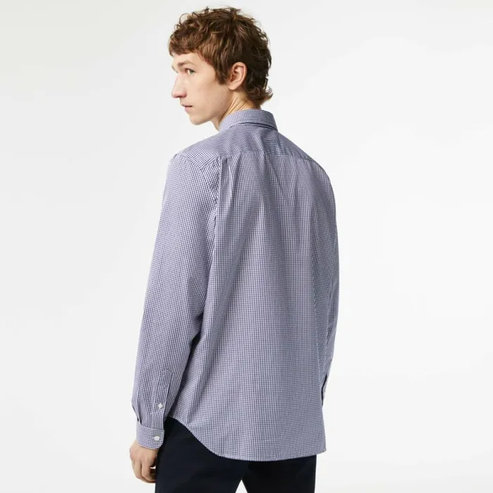 Button Down Shirts Men Lacoste Men039s Regular Fit Premium Cotton Shirt White Navy Blue 522