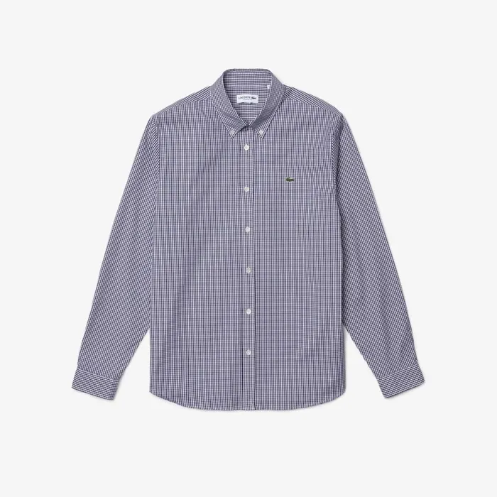 Button Down Shirts Men Lacoste Men039s Regular Fit Premium Cotton Shirt White Navy Blue 522