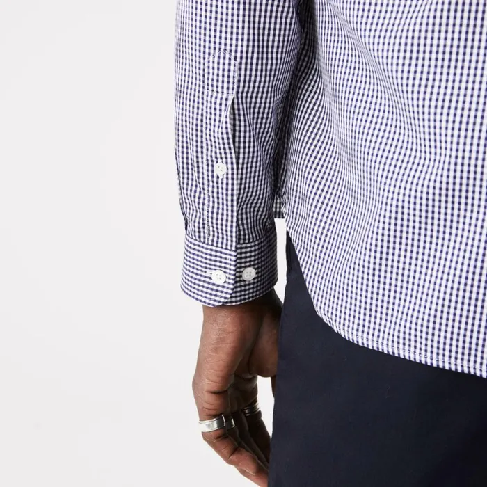Button Down Shirts Men Lacoste Men039s Regular Fit Premium Cotton Shirt White Navy Blue 522