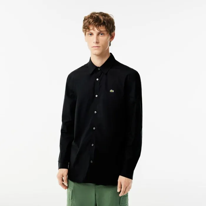 Button Down Shirts Men Lacoste Men039s Slim Fit Stretch Cotton Poplin Shirt Black 031 Button Down Shirts Men Lacoste Men039s Slim Fit Stretch Cotton Poplin Shirt Black 031