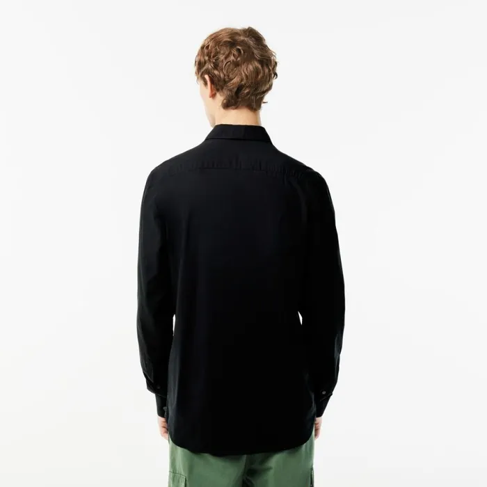 Button Down Shirts Men Lacoste Men039s Slim Fit Stretch Cotton Poplin Shirt Black 031