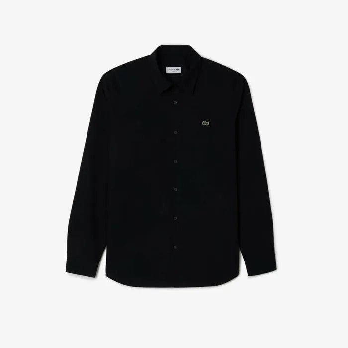 Button Down Shirts Men Lacoste Men039s Slim Fit Stretch Cotton Poplin Shirt Black 031