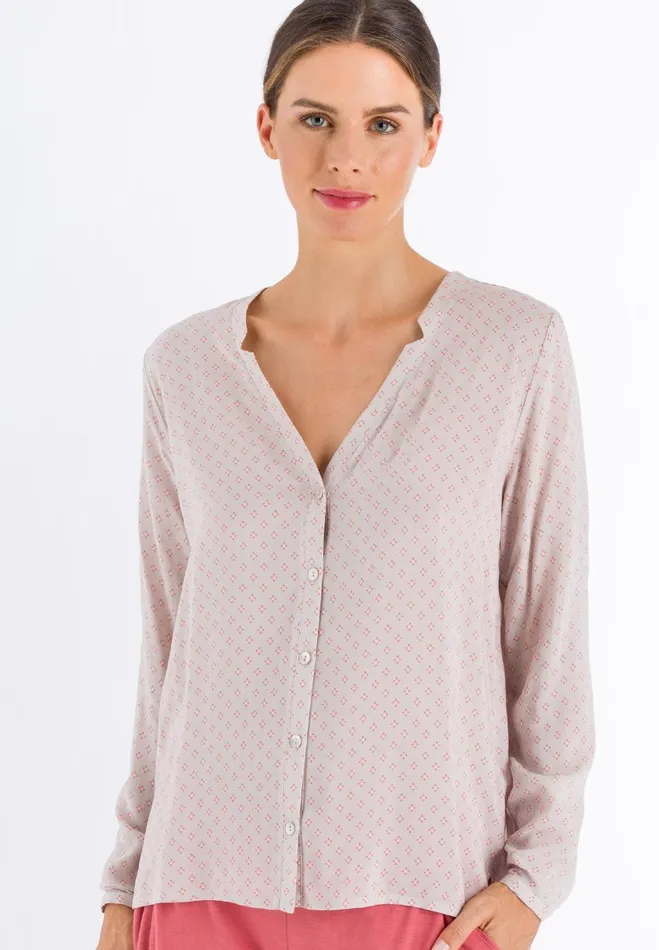Button Front Shirt Minimal Blush Women HANRO Pajama Tops