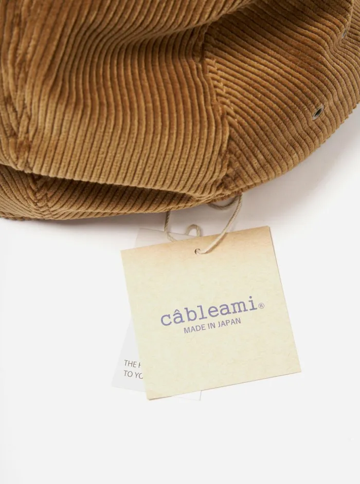 Cableami 9w Cap In Beige Corduroy Men Universal Works Hats