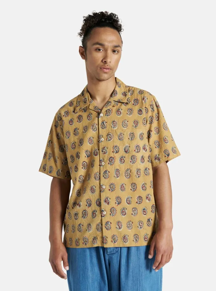 Camp Shirt In Camel Kalamkari II Print Men Universal Works Shirts
