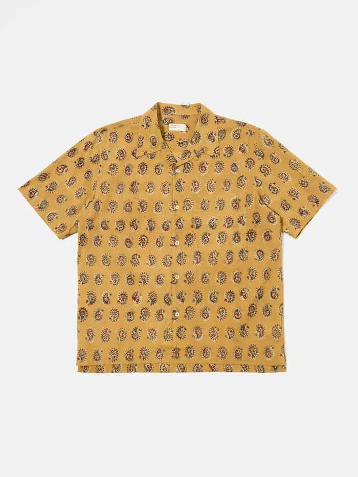 Camp Shirt In Camel Kalamkari II Print Men Universal Works Shirts