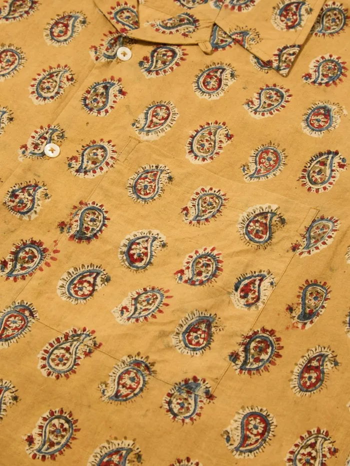 Camp Shirt In Camel Kalamkari II Print Men Universal Works Shirts