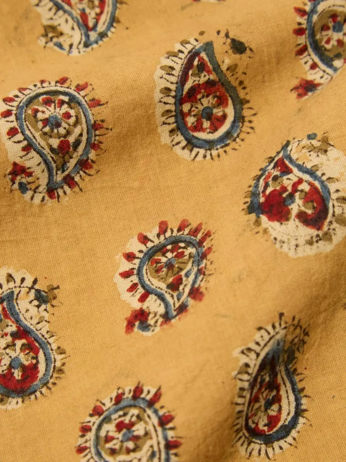 Camp Shirt In Camel Kalamkari II Print Men Universal Works Shirts