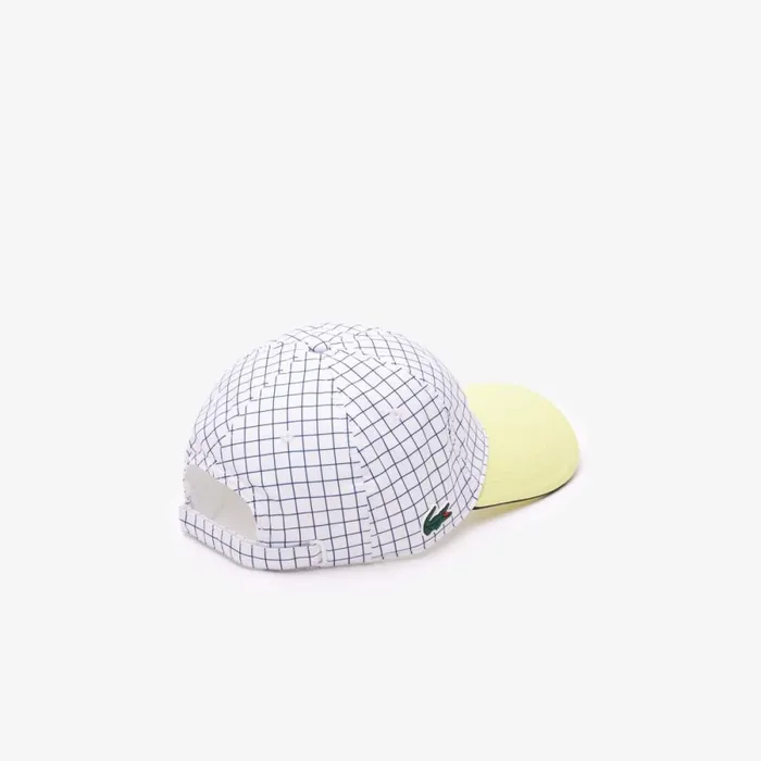 Caps and Hats Men Lacoste Men039s Hardwearing Lightweight Tennis Cap White Flashy Yellow 6b2