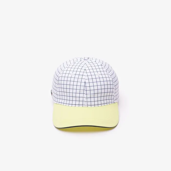 Caps and Hats Men Lacoste Men039s Hardwearing Lightweight Tennis Cap White Flashy Yellow 6b2