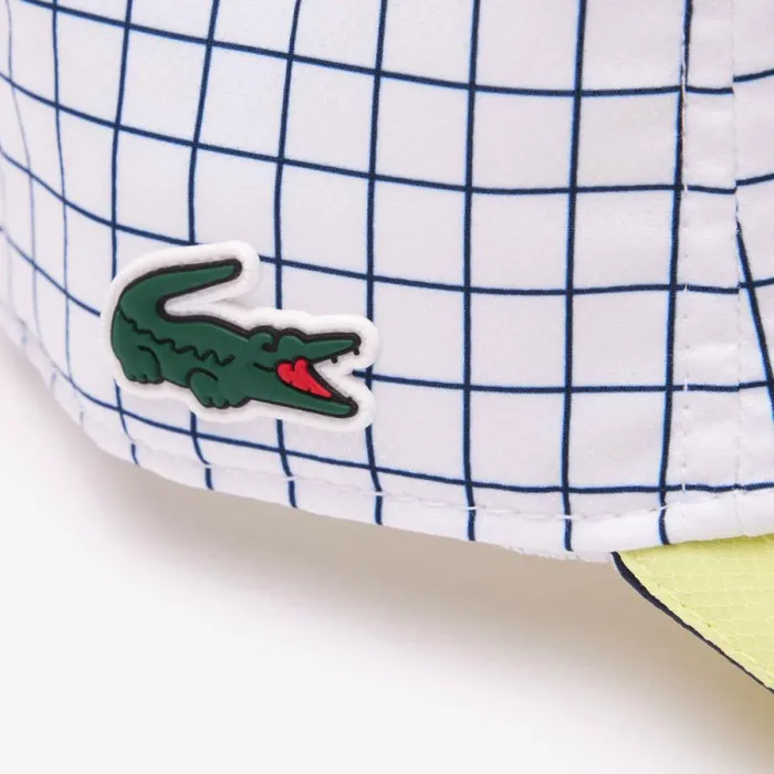 Caps and Hats Men Lacoste Men039s Hardwearing Lightweight Tennis Cap White Flashy Yellow 6b2