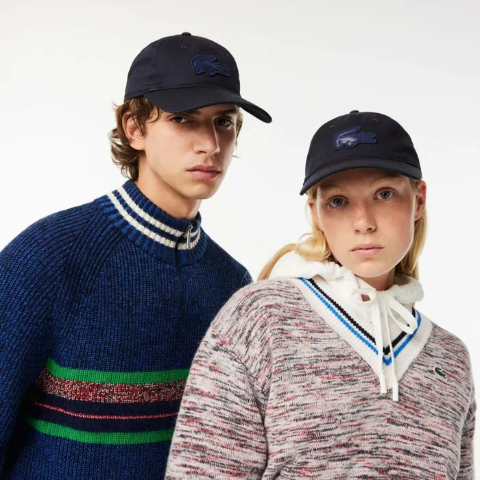 Caps and Hats MenWomen Lacoste Unisex Twill Quilted Croc Badge Cap Abysm Blue Hde