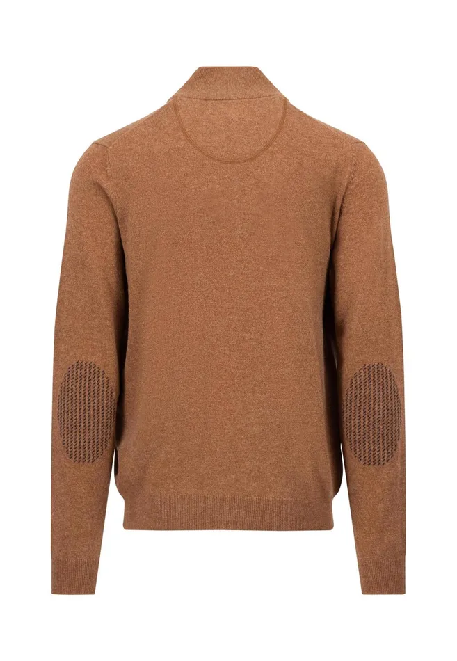 Cardigan Men FYNCHHATTON Parting Jacket Made Of Wool With Knitting Patches Navyhazel