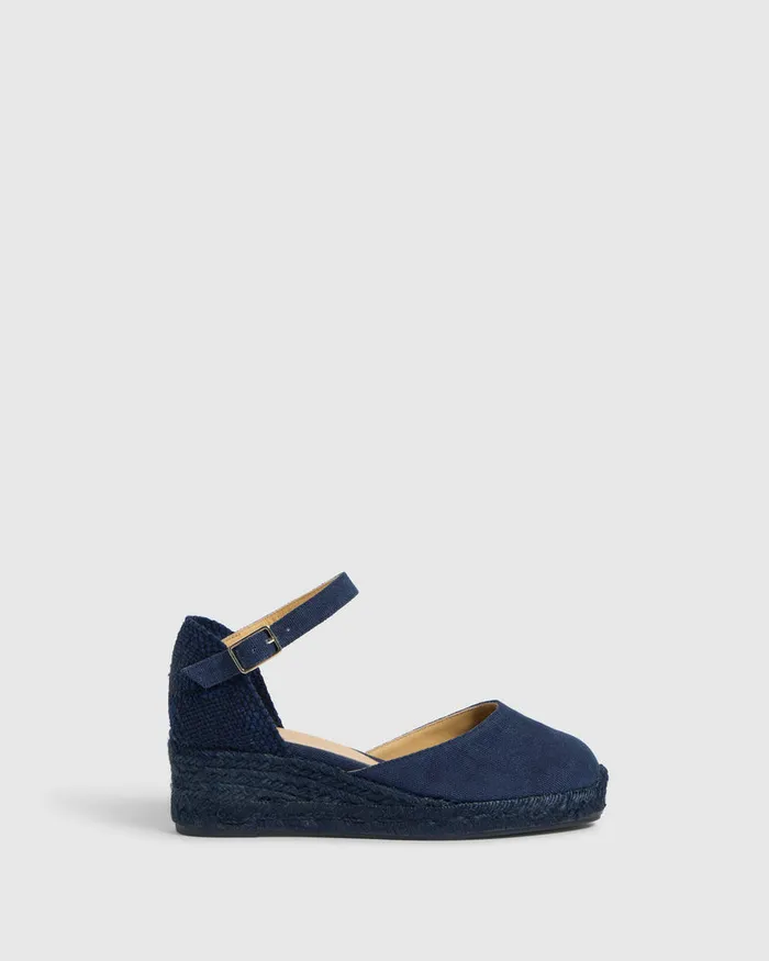 Castaer Carol C3002 Azul Oxford Women Wedges
