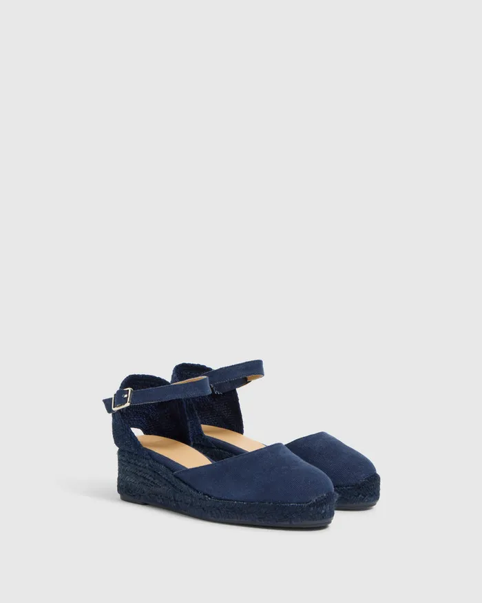 Castaer Carol C3002 Azul Oxford Women Wedges