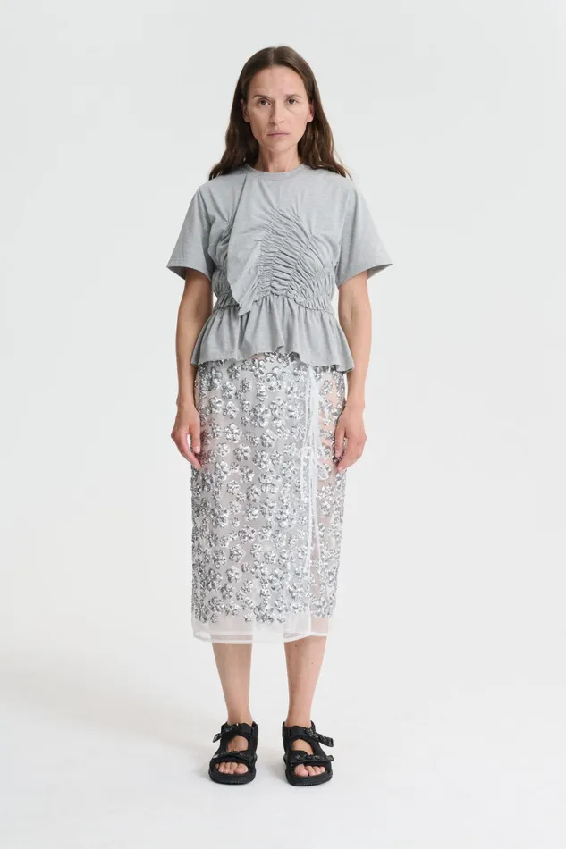 Cecilie Bahnsen Jersey Women ACE TOP Grey Melange