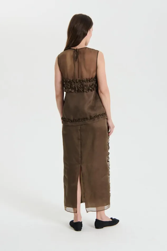 Cecilie Bahnsen Skirts Women OCEAN SKIRT Brown