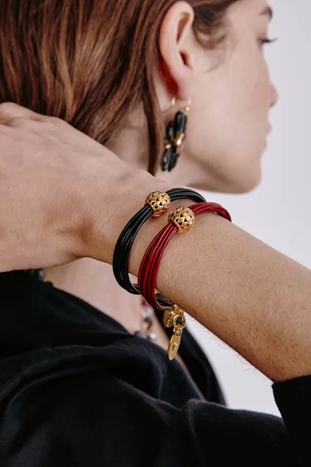 Chan Luu Bracelets James Leather Bracelet Garnet 8211 Women