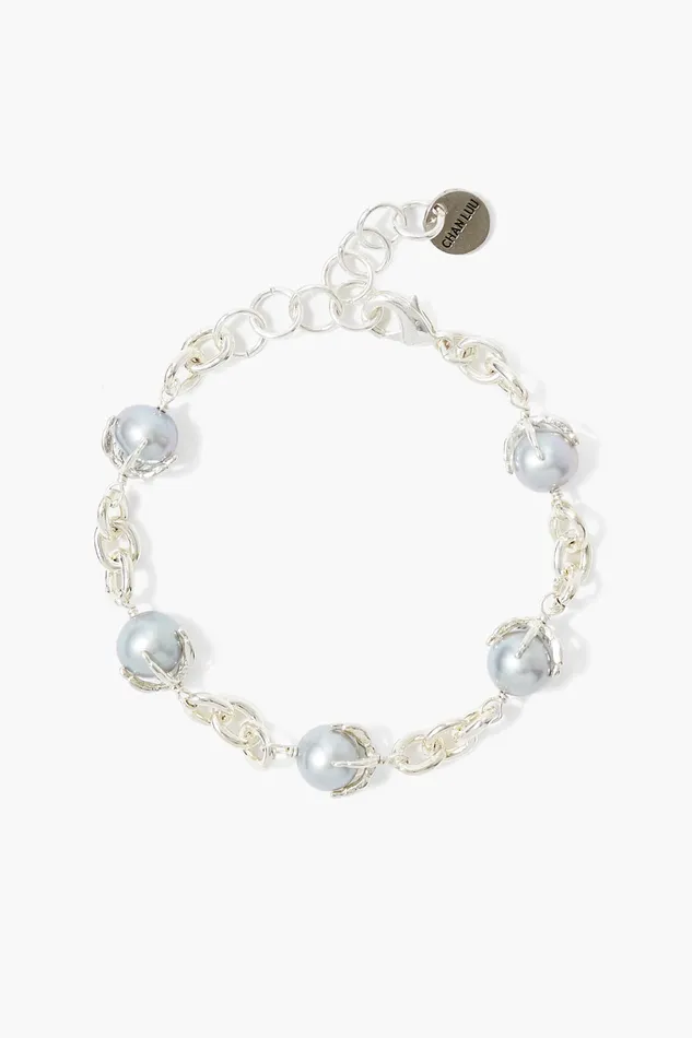 Chan Luu Bracelets Lark Chain Bracelet Grey Pearl 8211 Women