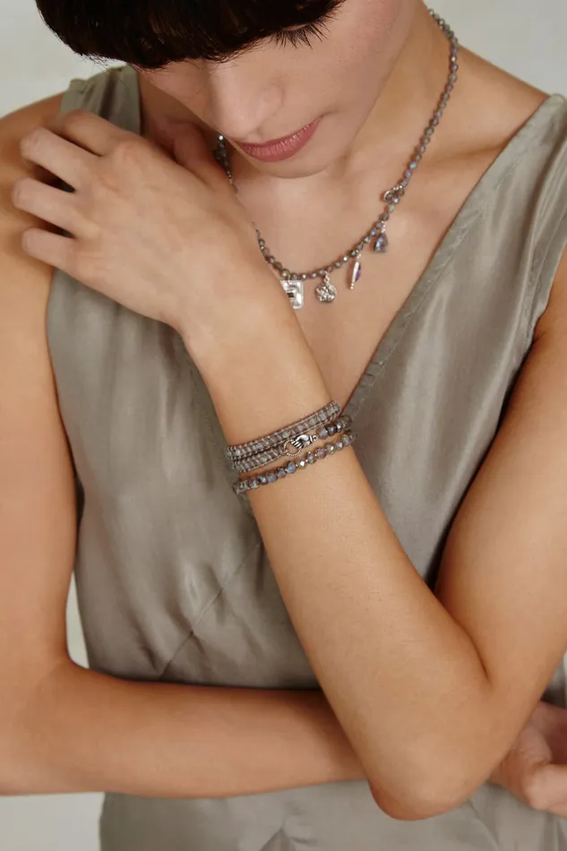 Chan Luu Bracelets Mano Triple Wrap Bracelet Labradorite 8211 Women