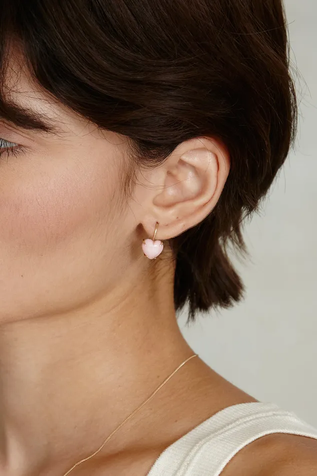 Chan Luu Earrings 14k Heart Earrings Pink Opal 8211 Women