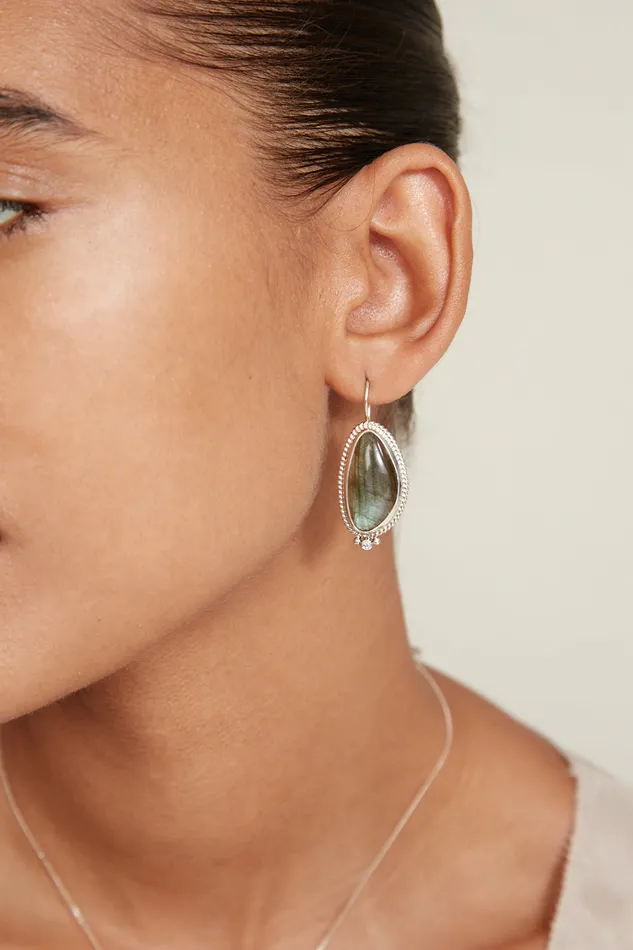 Chan Luu Earrings Elizabeth Drop Earrings Silver Labradorite 8211 Women