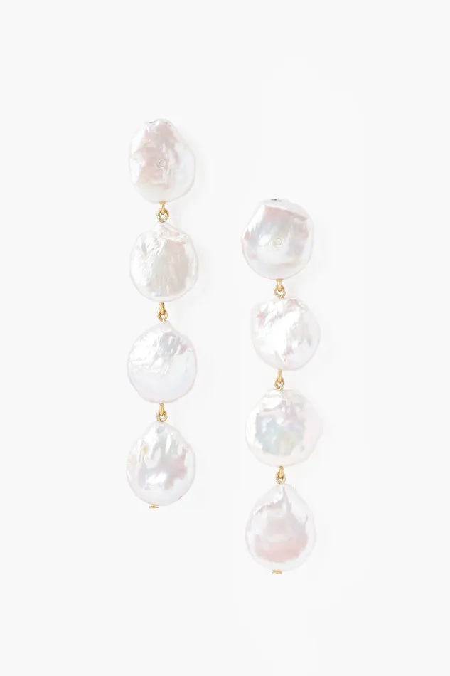 Chan Luu Earrings Four Tiered White Keshi Pearl Earrings 8211 Women