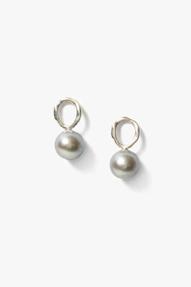Chan Luu Earrings Globe Stud Earrings Grey Pearl 8211 Women