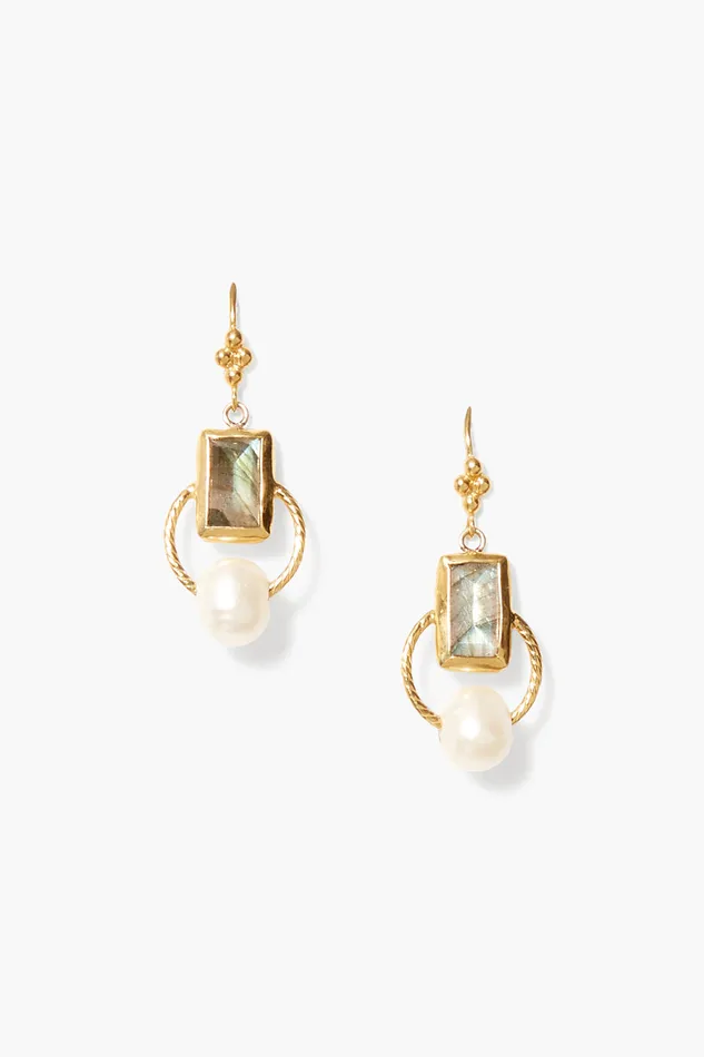 Chan Luu Earrings Halo Drop Earrings Gold Labradorite Mix 8211 Women