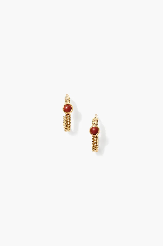 Chan Luu Earrings Rhodes Hoop Earrings Red Jasper 8211 Women