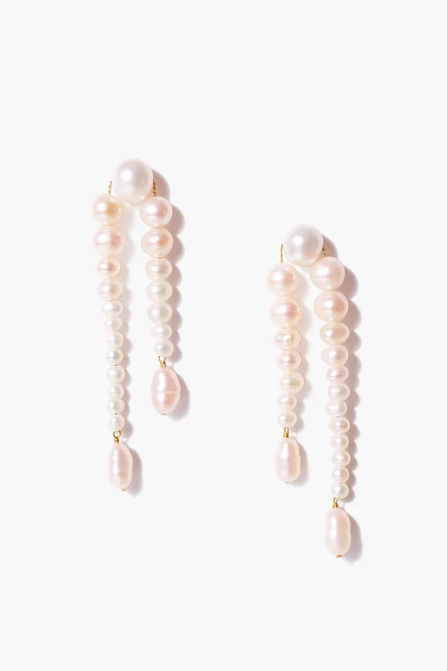 Chan Luu Earrings White Pearl Waterfall Earrings 8211 Women