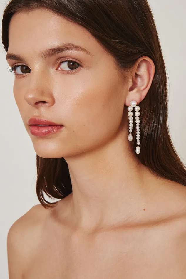 Chan Luu Earrings White Pearl Waterfall Earrings 8211 Women