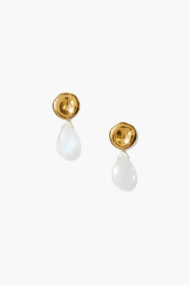 Chan Luu Earrings Yasmine Coin Drop Earrings Moonstone 8211 Women