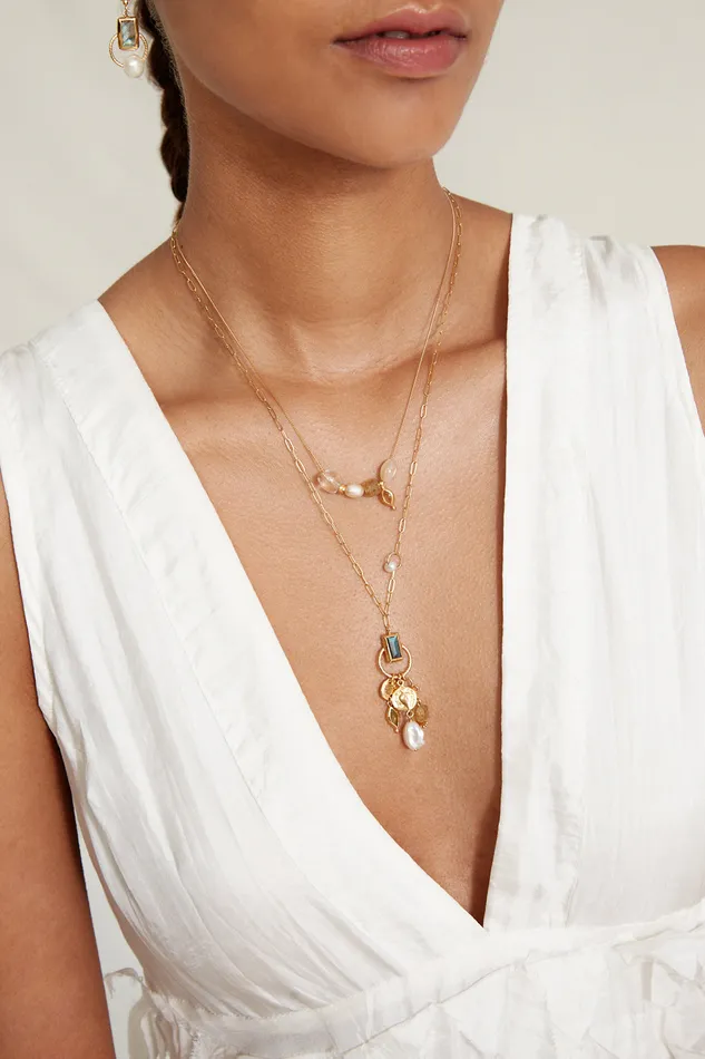 Chan Luu Necklaces Halo Charm Necklace Labradorite Mix 8211 Women