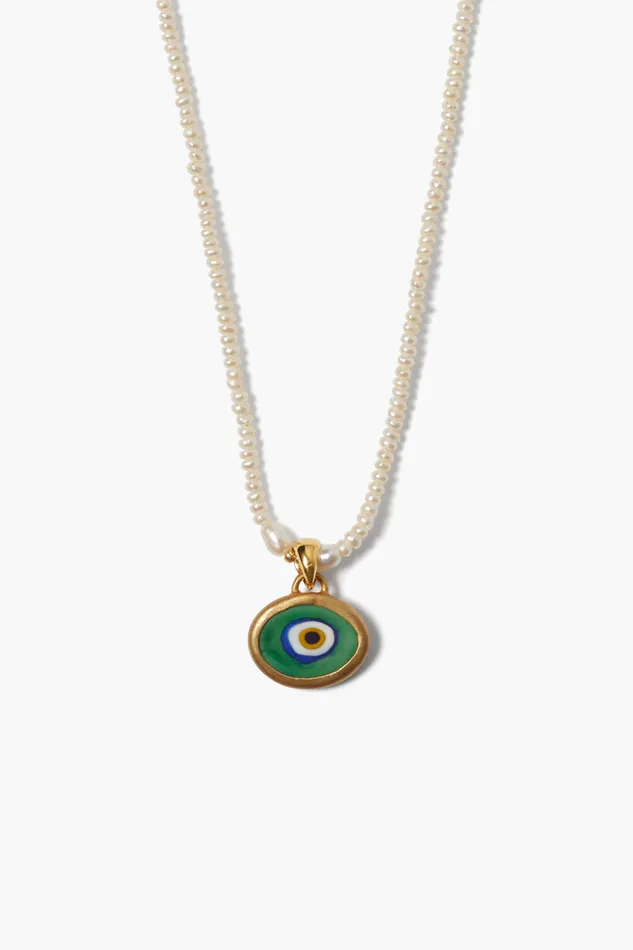 Chan Luu Necklaces Mya Evil Eye Necklace White Pearl 8211 Women
