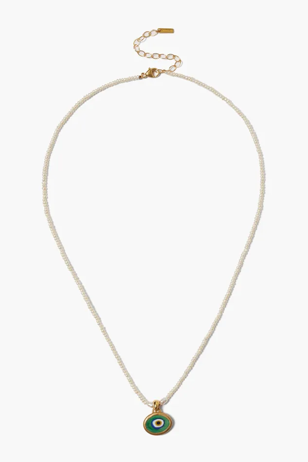 Chan Luu Necklaces Mya Evil Eye Necklace White Pearl 8211 Women