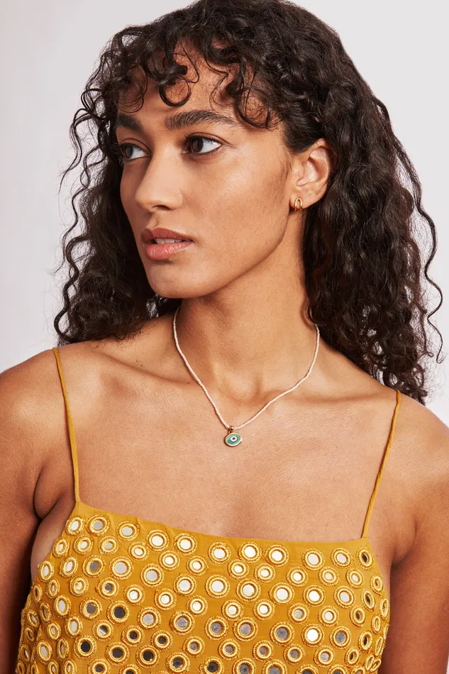 Chan Luu Necklaces Mya Evil Eye Necklace White Pearl 8211 Women