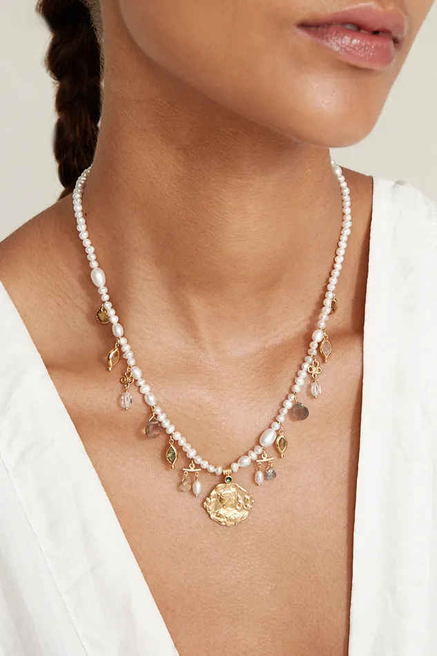 Chan Luu Necklaces Suri Charm Necklace White Pearl Mix 8211 Women