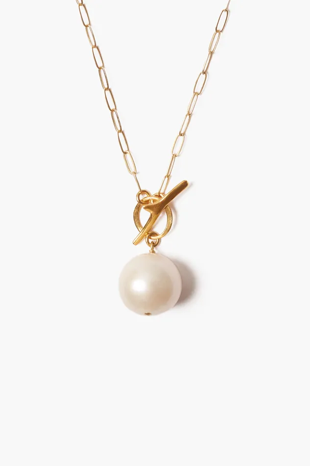 Chan Luu Necklaces White Freshwater Pearl Toggle Necklace 8211 Women