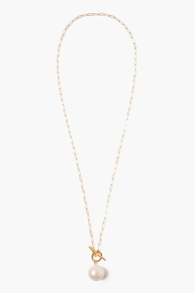 Chan Luu Necklaces White Freshwater Pearl Toggle Necklace 8211 Women