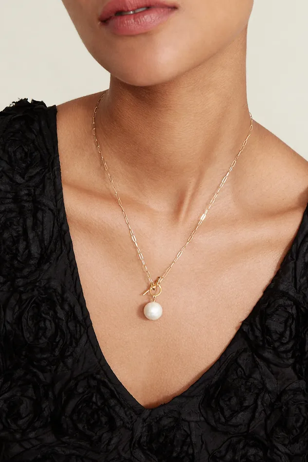 Chan Luu Necklaces White Freshwater Pearl Toggle Necklace 8211 Women