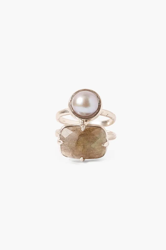 Chan Luu Rings Venus Stacked Ring Labradorite 8211 Women