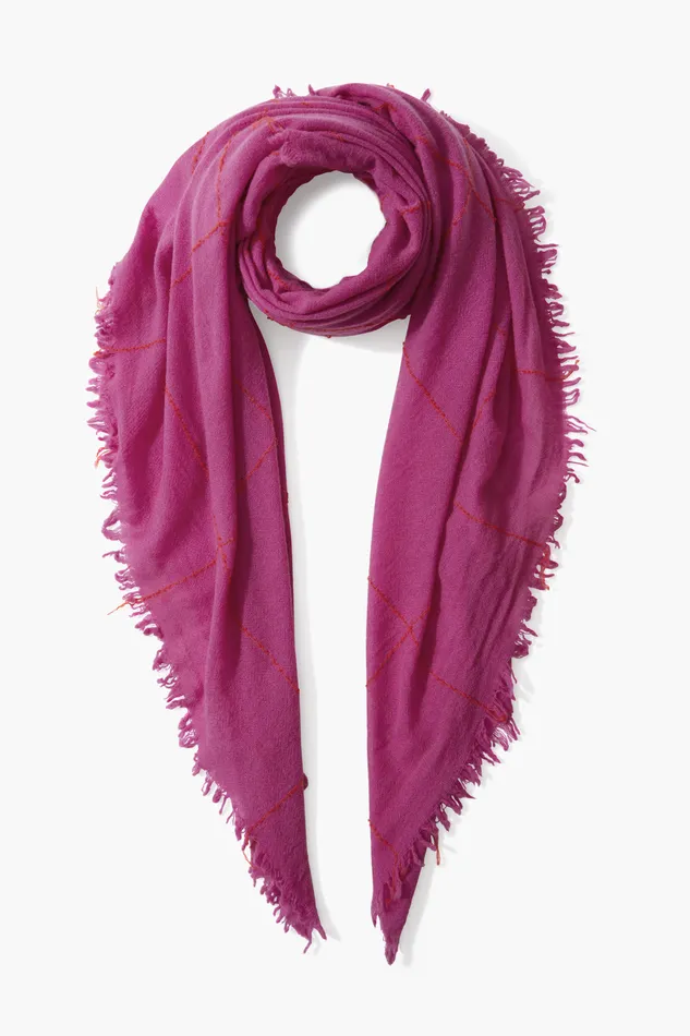 Chan Luu Scarves 100 Cashmere Scarf Hyacinth Windowpane 8211 Women